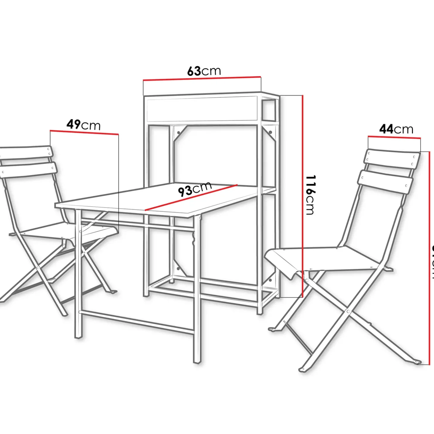 Garnero Arredamenti Set tavolo da giardino 2 sedie con fioriera Marin Nero Online
