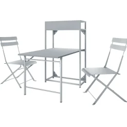 Garnero Arredamenti Set tavolo da giardino 2 sedie con fioriera Marin Grigio