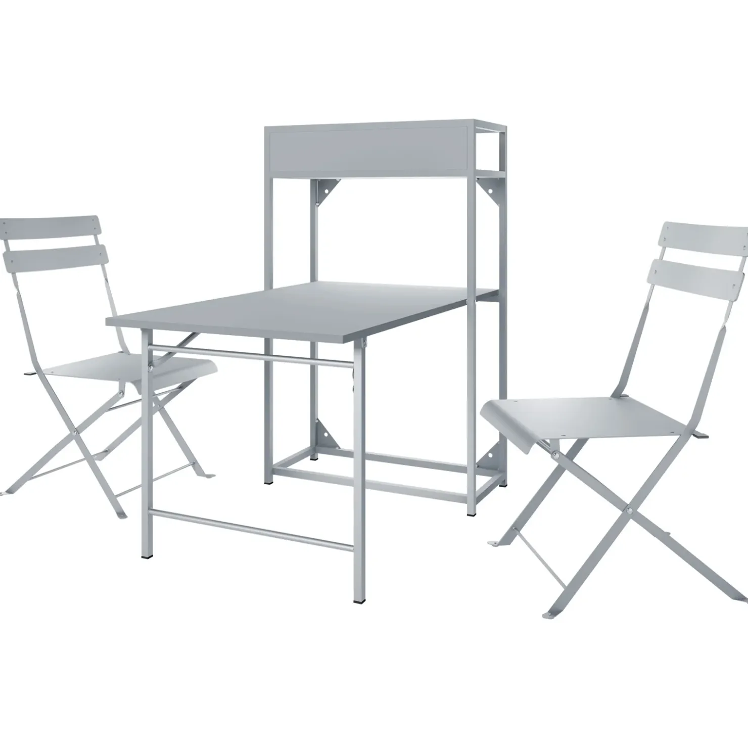 Garnero Arredamenti Set tavolo da giardino 2 sedie con fioriera Marin Grigio