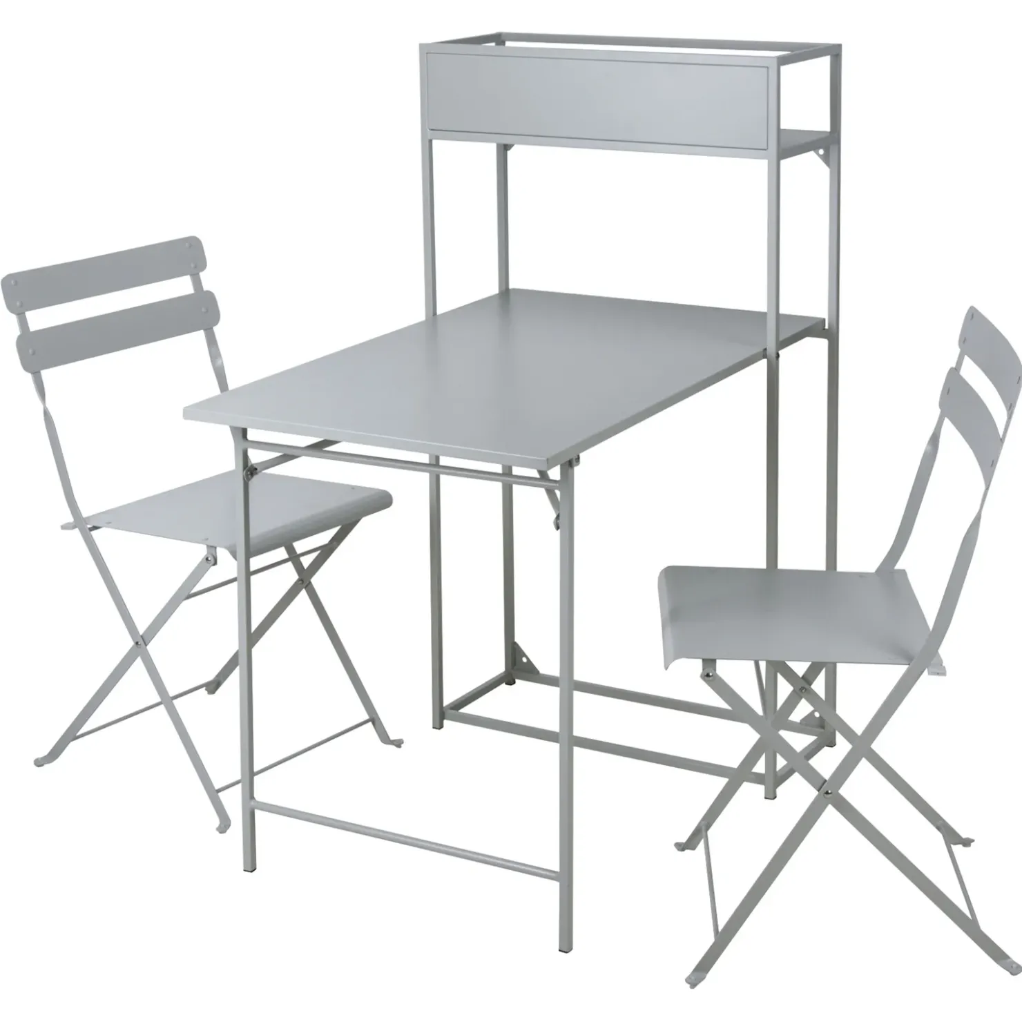 Garnero Arredamenti Set tavolo da giardino 2 sedie con fioriera Marin Grigio