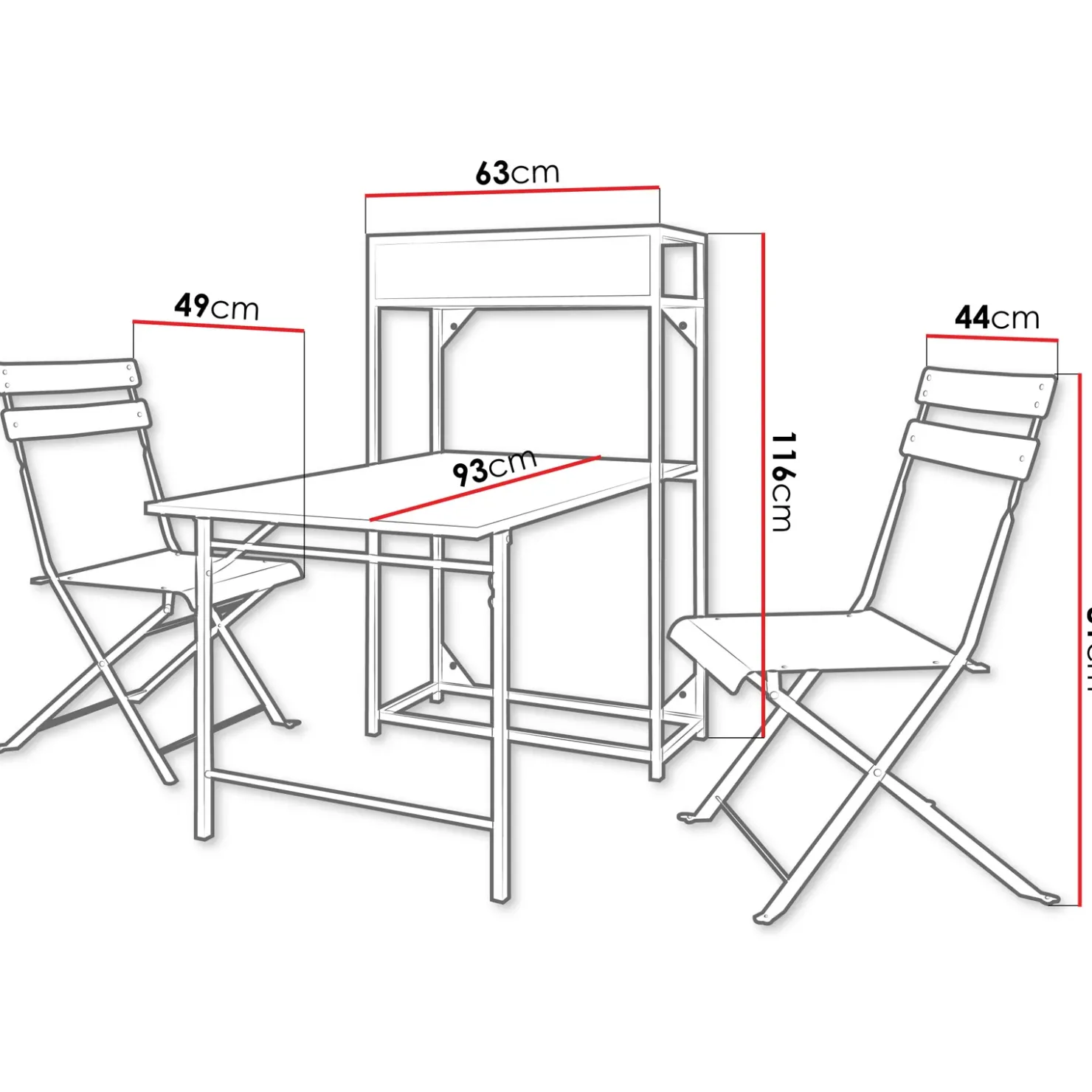 Garnero Arredamenti Set tavolo da giardino 2 sedie con fioriera Marin Grigio