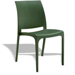 Garnero Arredamenti Set tavolo da giardino esterno dehors con vetro 150x90 cm bianco + 6 sedie verde Ivy Bianco - Verde