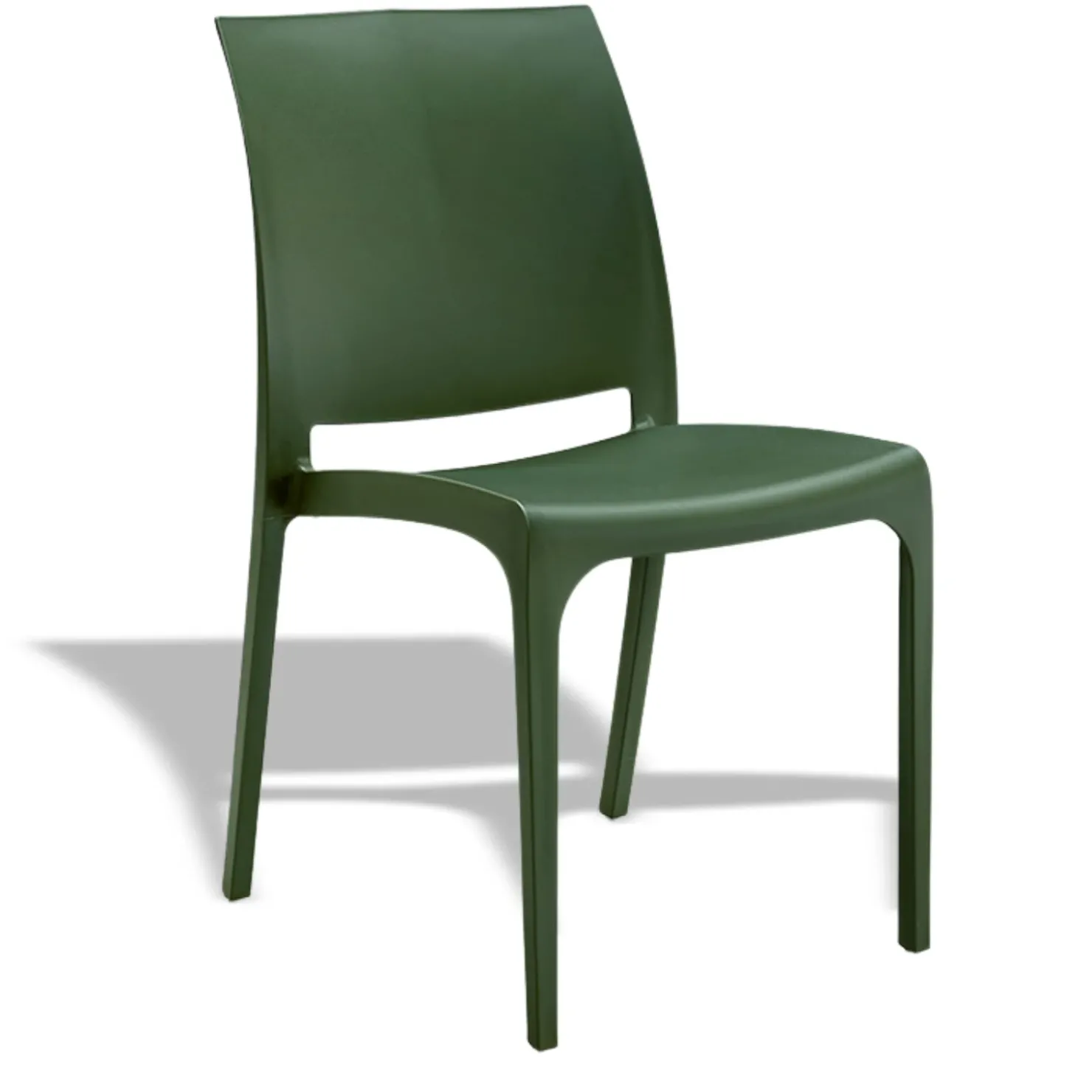 Garnero Arredamenti Set tavolo da giardino esterno dehors con vetro 150x90 cm bianco + 6 sedie verde Ivy Bianco - Verde