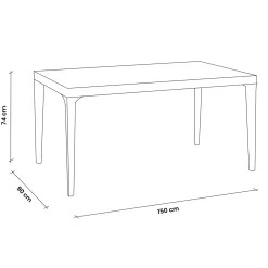 Garnero Arredamenti Set tavolo da giardino esterno dehors 150x90 cm antracite + 4 sedie bianco Coral Antracite - Bianco New