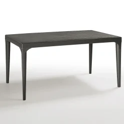 Garnero Arredamenti Set tavolo da giardino esterno dehors 150x90 cm antracite + 4 sedie rosso mattone Coral Antracite - Rosso Best