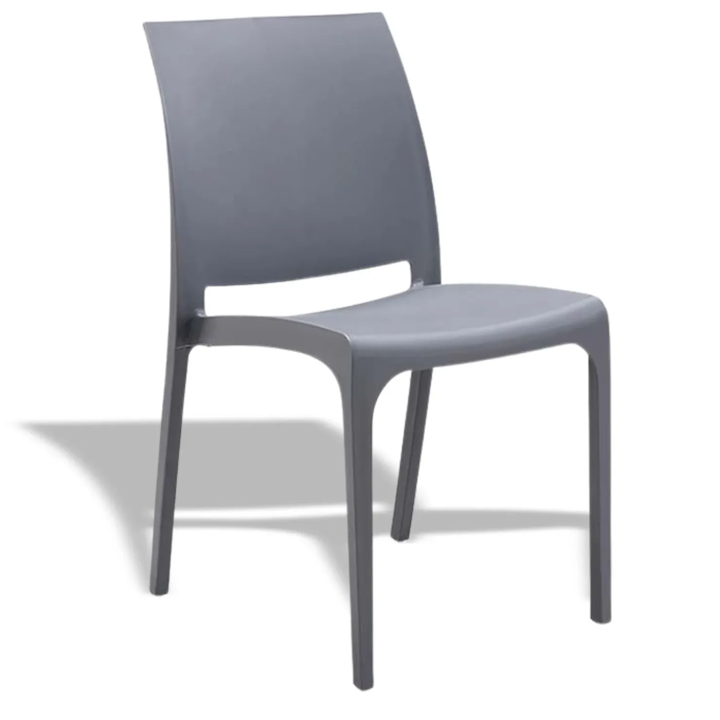 Garnero Arredamenti Set tavolo da giardino esterno dehors con vetro 150x90 cm bianco + 6 sedie grigio Ivy Bianco - Grigio Sale