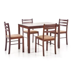 Garnero Arredamenti Set tavolo moderno 110x72cm + 4 sedie rovere scuro Lunelle Best