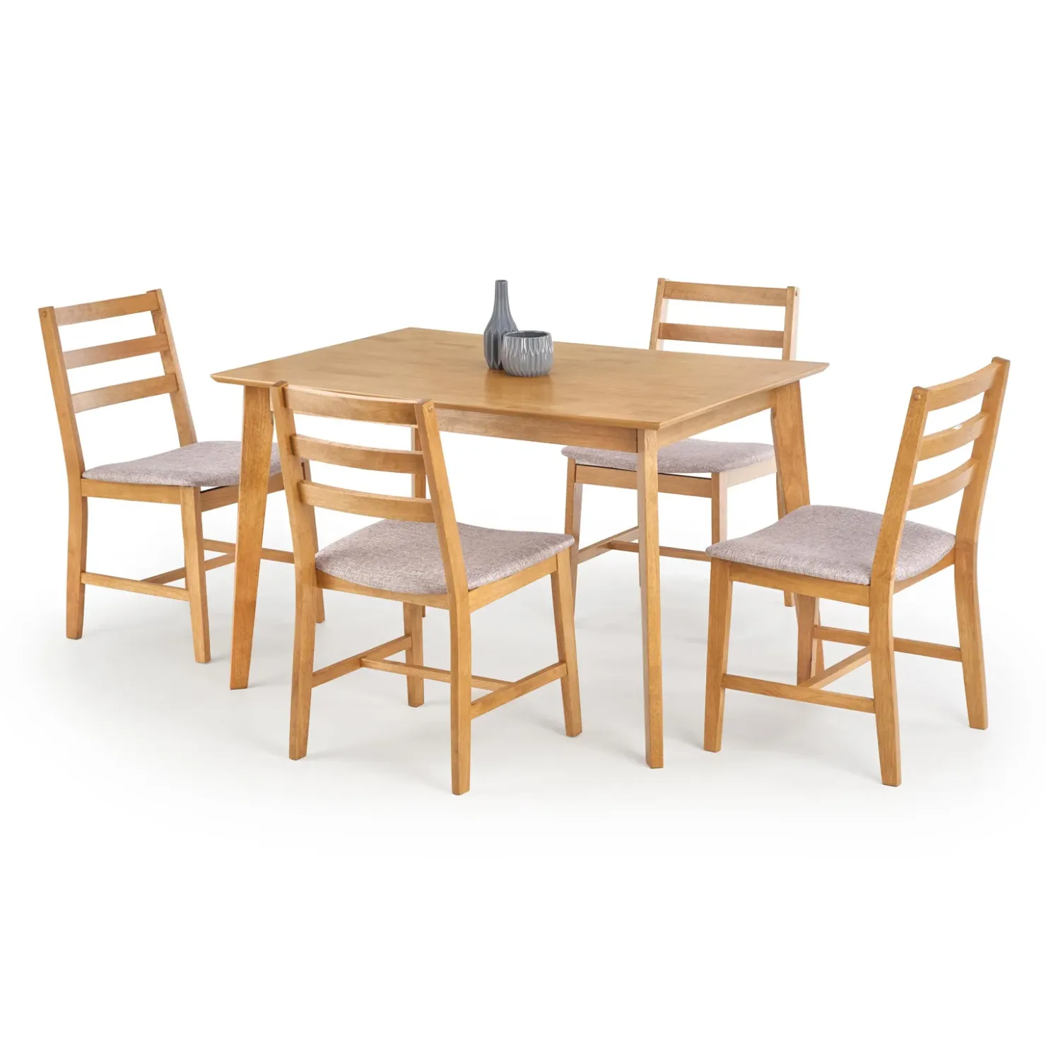 Garnero Arredamenti Set tavolo 120x80cm + 4 sedie moderno rovere cappuccino Arona Best