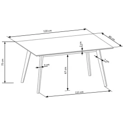 Garnero Arredamenti Set tavolo 120x80cm + 4 sedie moderno rovere cappuccino Arona Best