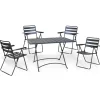 Garnero Arredamenti Set tavolo 120x80cm + 4 sedie pieghevoli da giardino antracite Beta Sale