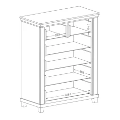 Garnero Arredamenti Settimino 90x113h cm 6 cassetti moderno quercia Texel Bianco Frassinato Discount