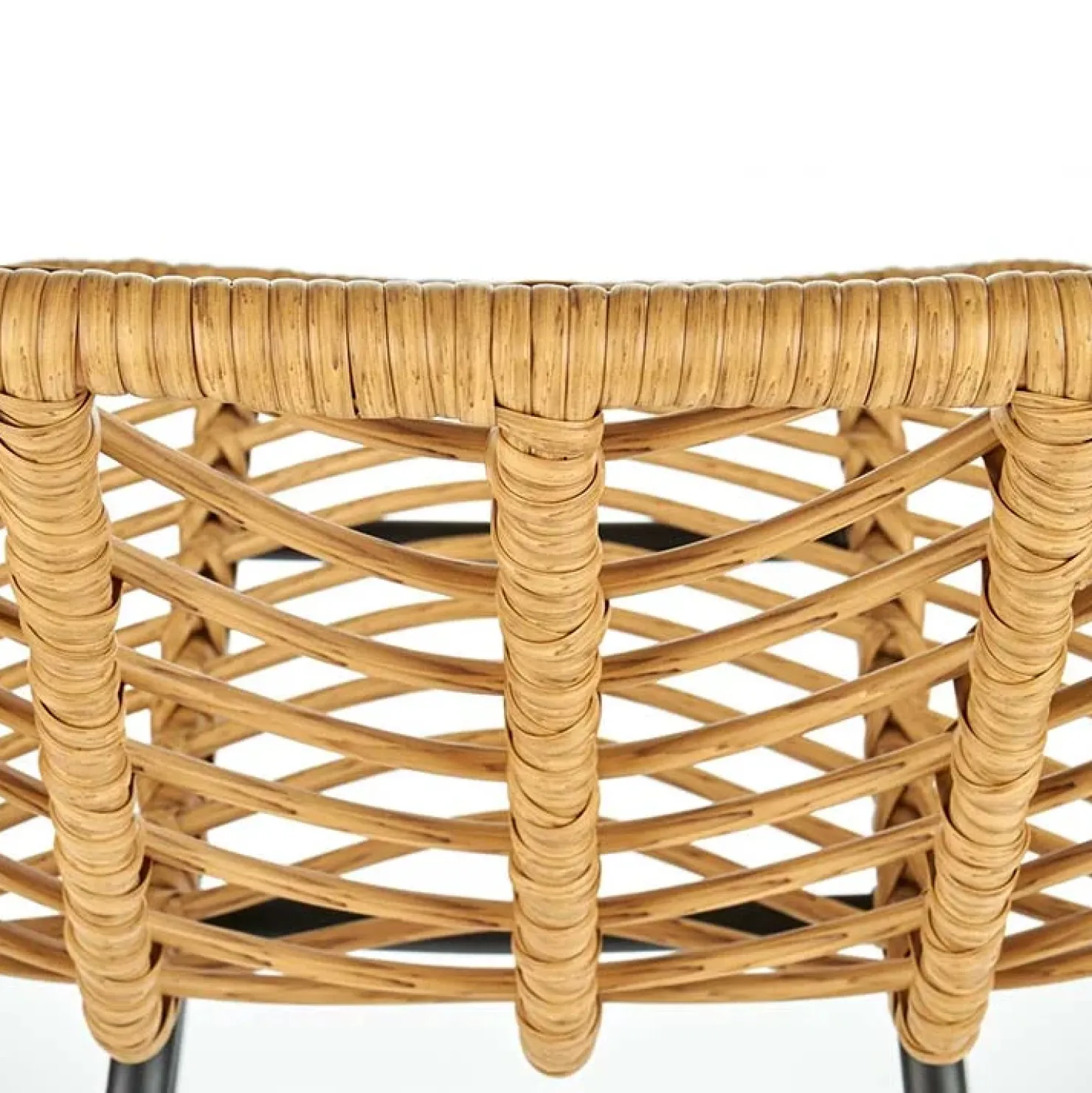 Garnero Arredamenti Sgabello alto 100 cm in rattan metallo nero Fresh Discount