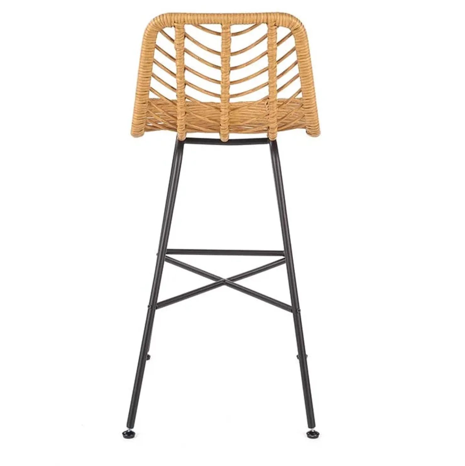 Garnero Arredamenti Sgabello alto 100 cm in rattan metallo nero Fresh Discount