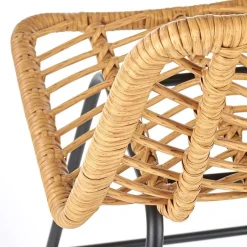 Garnero Arredamenti Sgabello alto 100 cm in rattan metallo nero Fresh Discount