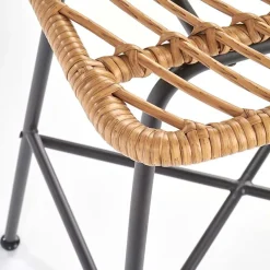 Garnero Arredamenti Sgabello alto 100 cm in rattan metallo nero Fresh Discount