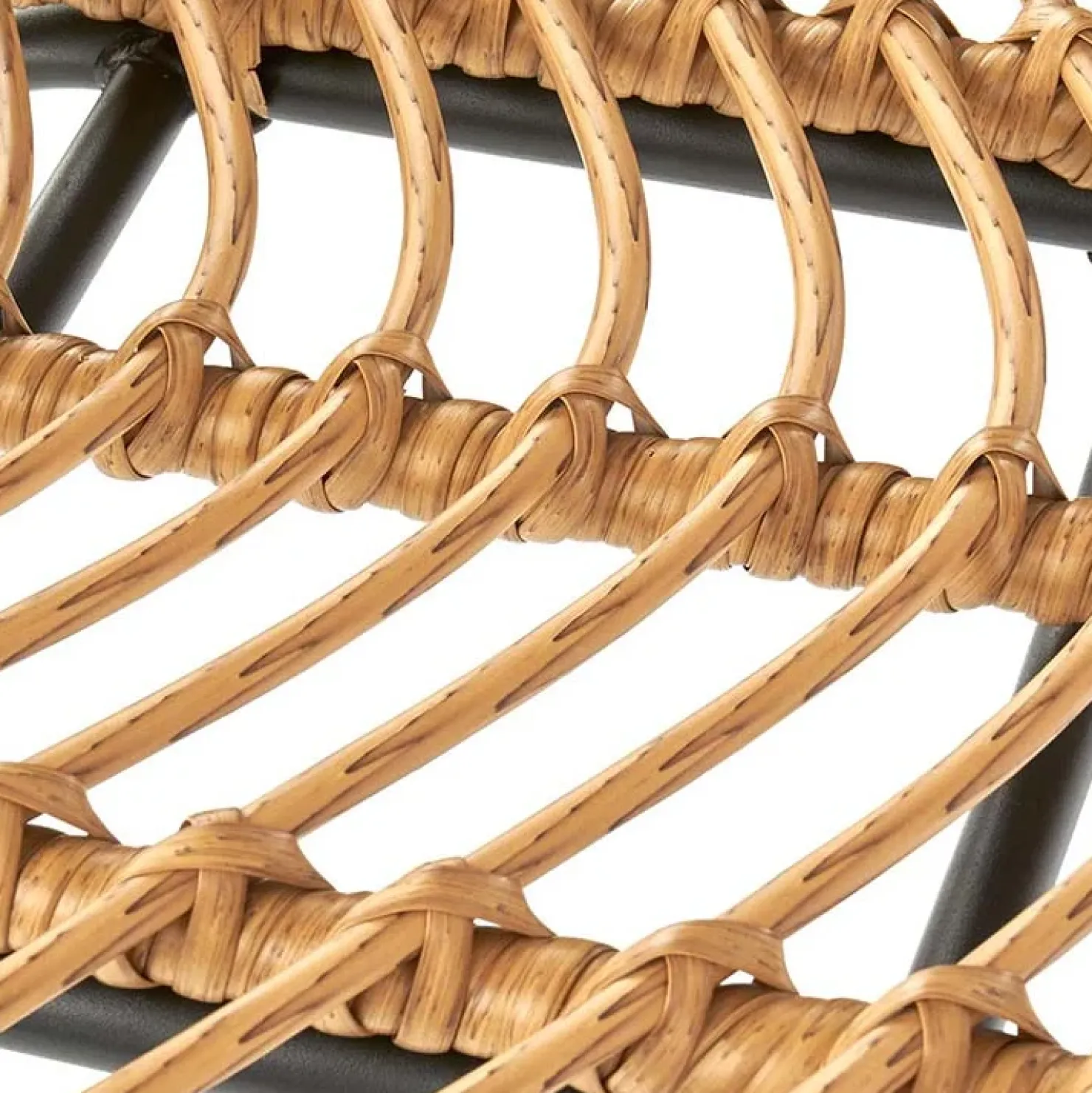 Garnero Arredamenti Sgabello alto 100 cm in rattan metallo nero Fresh Discount