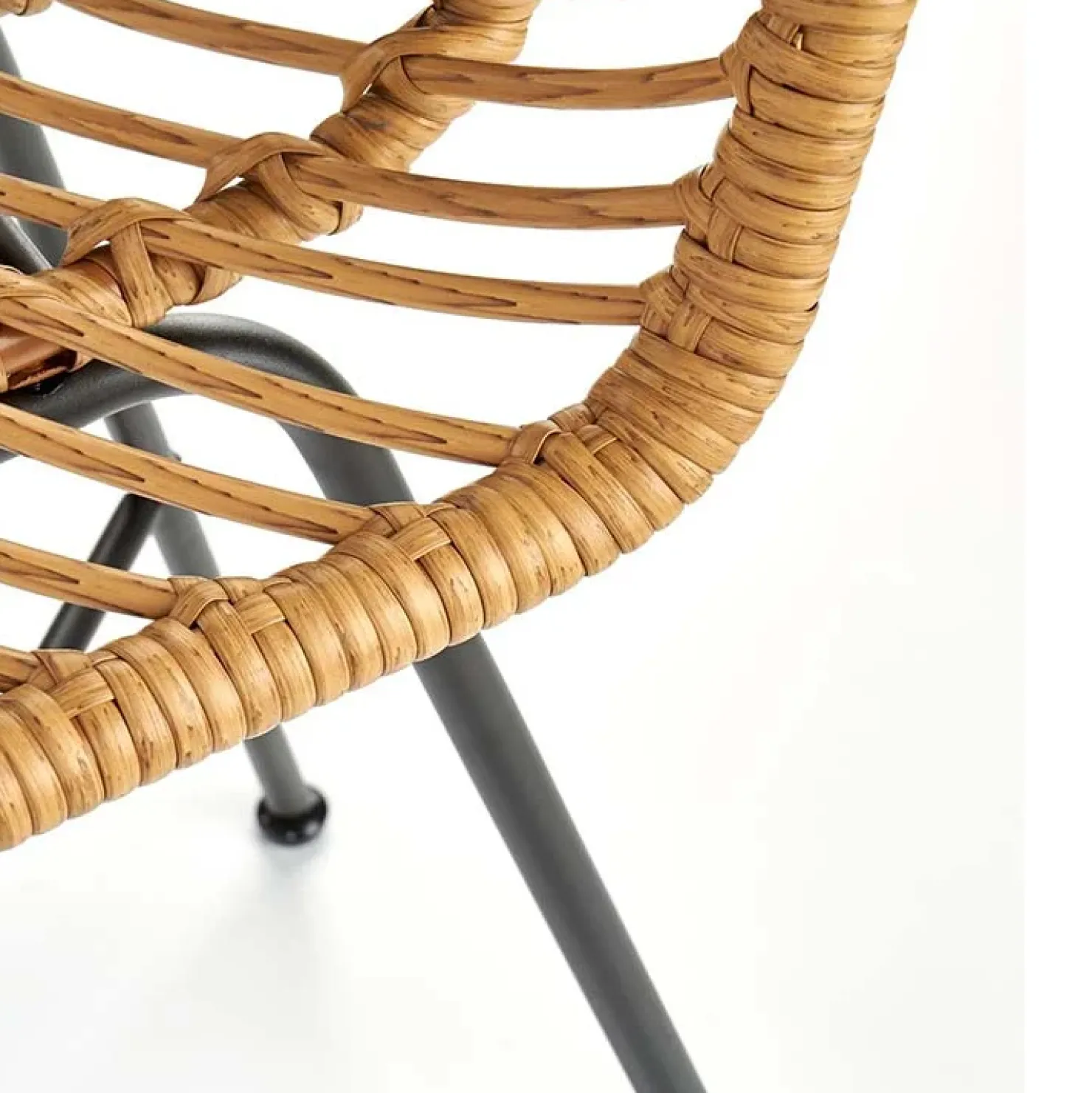 Garnero Arredamenti Sgabello alto 100 cm in rattan metallo nero Fresh Discount