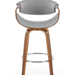 Garnero Arredamenti Sgabello alto da bar in ecopelle moderno noce grigio Ruby Noce - Grigio Clearance