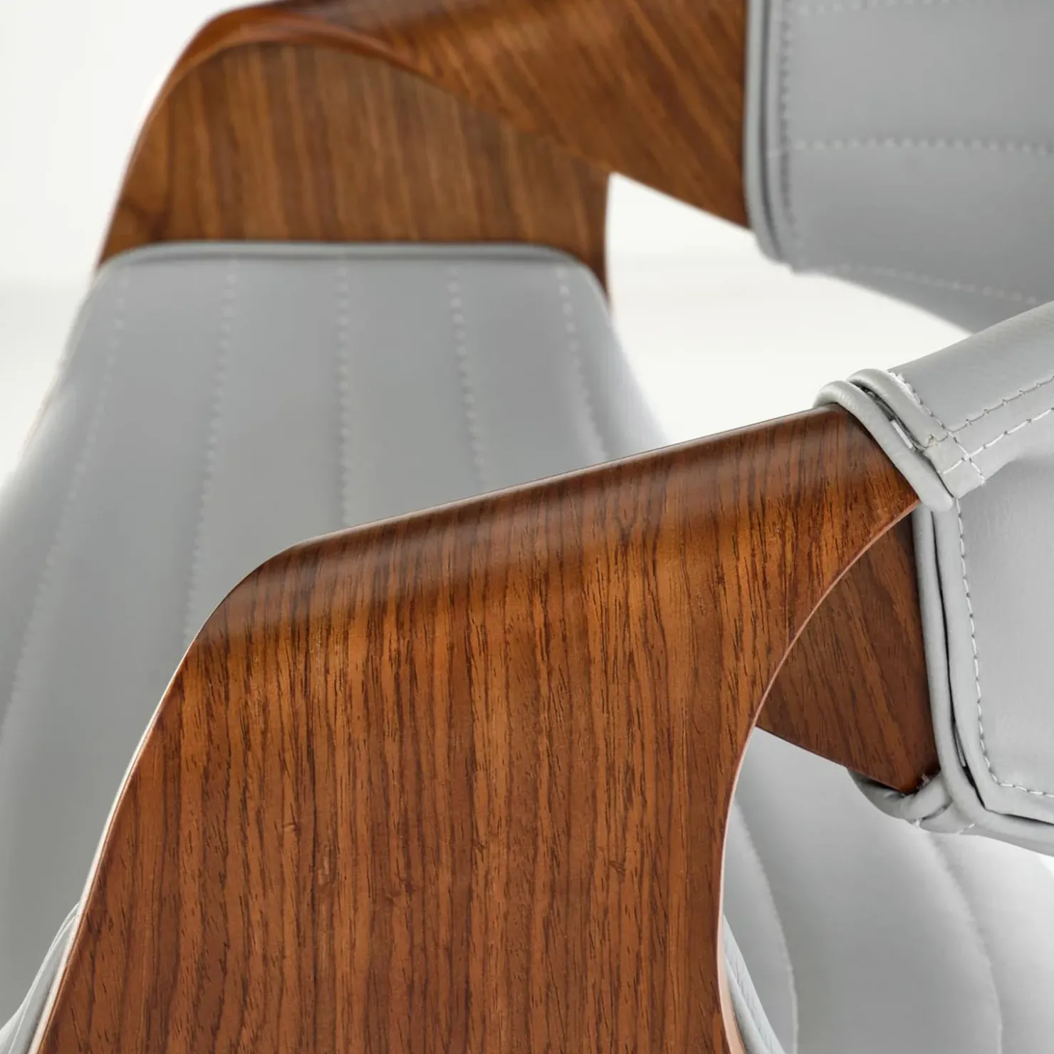 Garnero Arredamenti Sgabello alto da bar in ecopelle moderno noce grigio Ruby Noce - Grigio Clearance