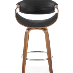 Garnero Arredamenti Sgabello alto da bar in ecopelle moderno noce nero Ruby Noce - Nero New