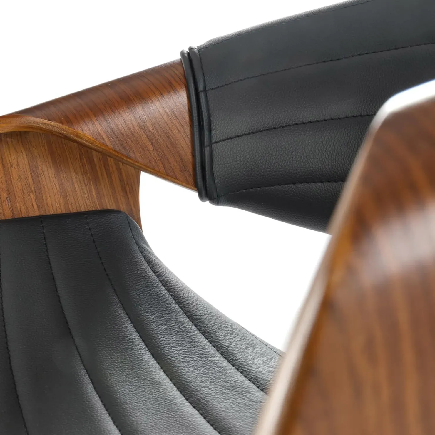 Garnero Arredamenti Sgabello alto da bar in ecopelle moderno noce nero Ruby Noce - Nero New