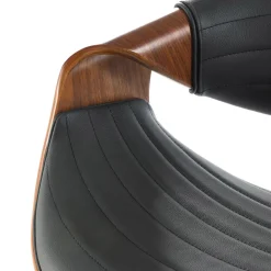 Garnero Arredamenti Sgabello alto da bar in ecopelle moderno noce nero Ruby Noce - Nero New