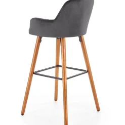 Garnero Arredamenti Sgabello alto imbottito stile scandinavo in velluto rovere Nate Grigio New