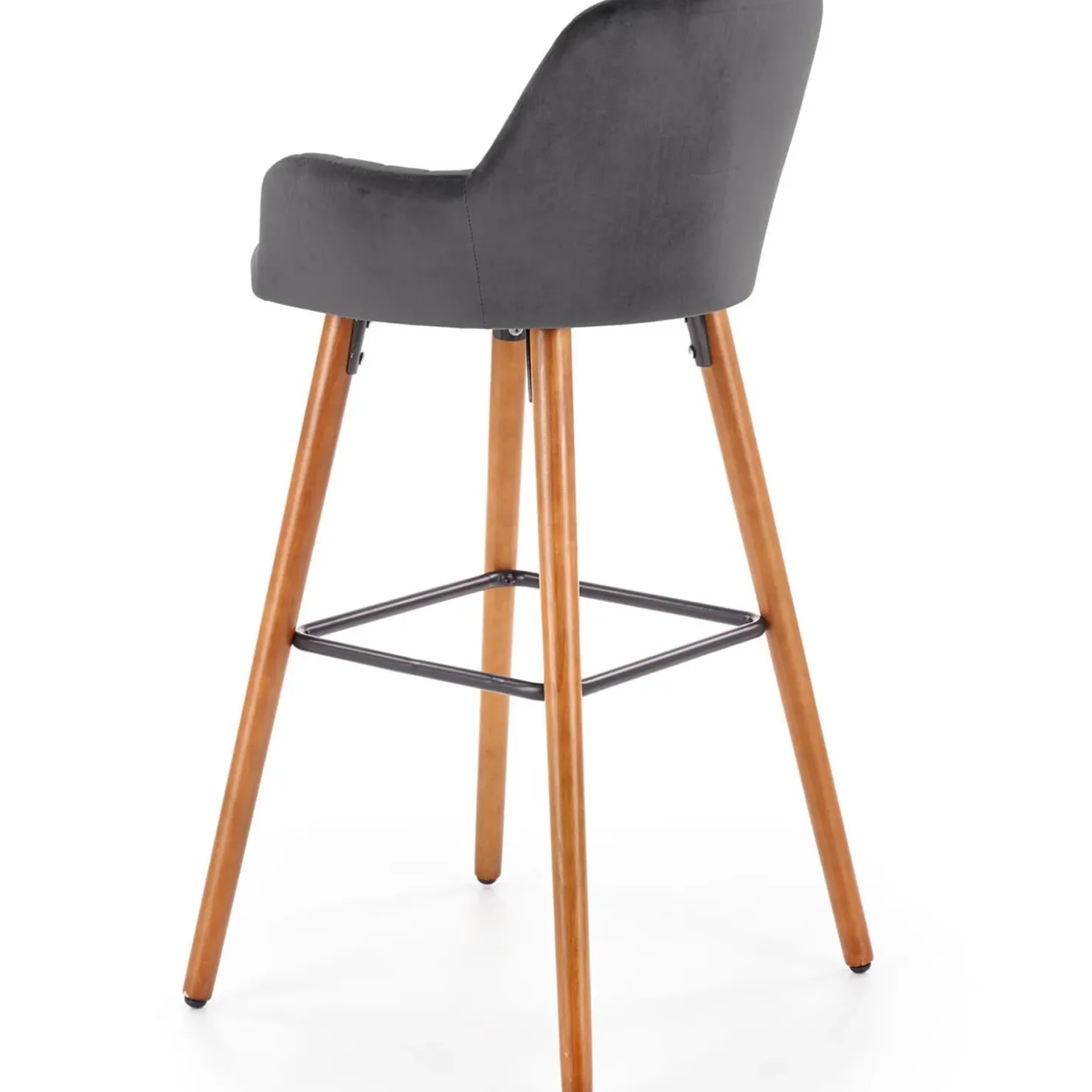 Garnero Arredamenti Sgabello alto imbottito stile scandinavo in velluto rovere Nate Grigio New