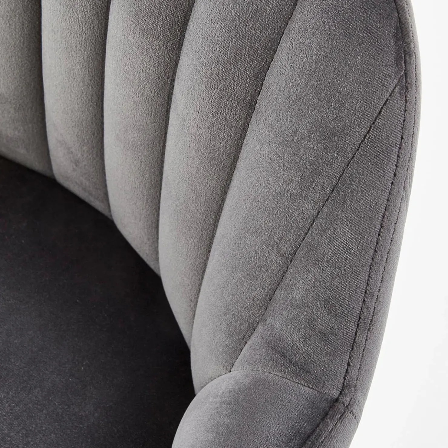 Garnero Arredamenti Sgabello alto imbottito stile scandinavo in velluto rovere Nate Grigio New