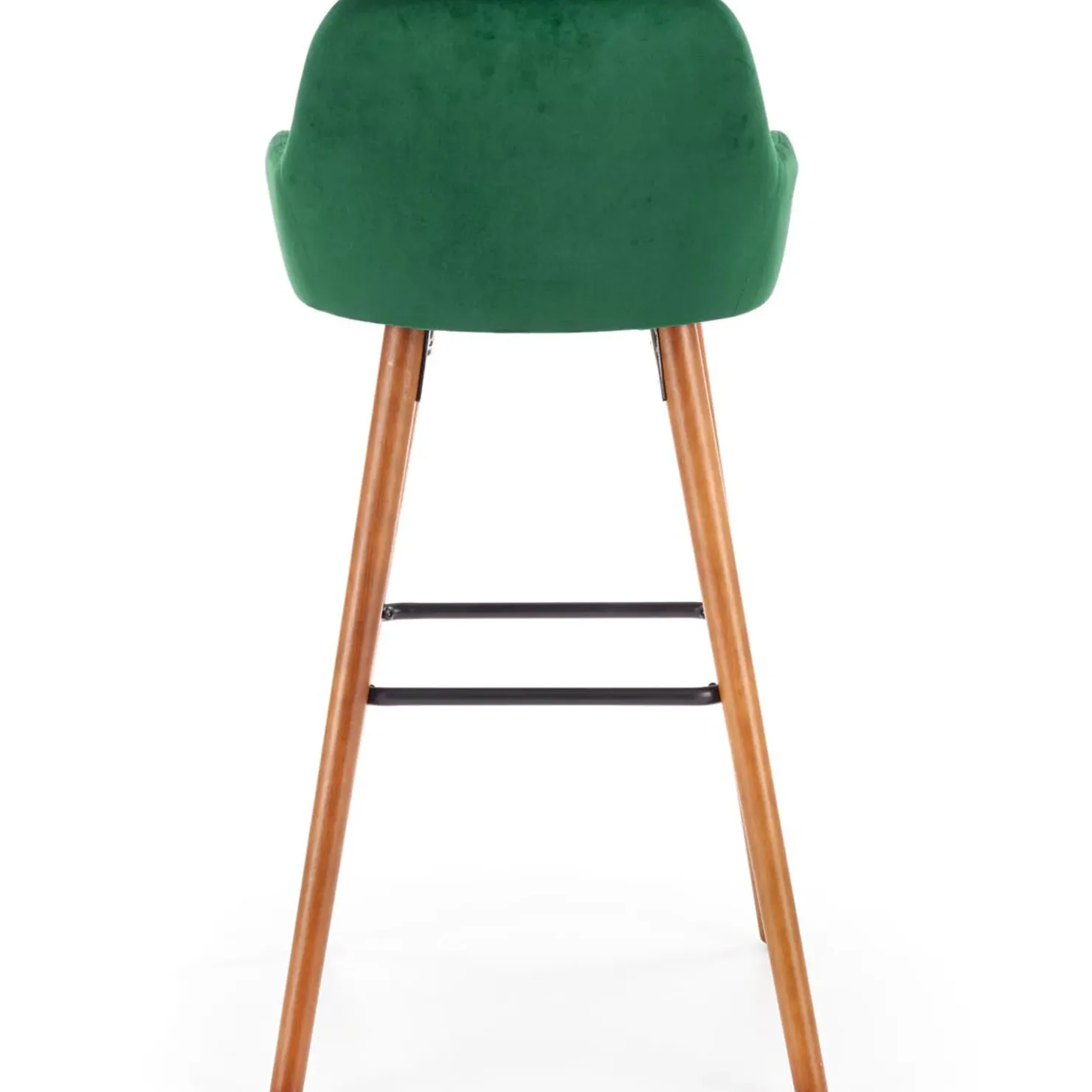 Garnero Arredamenti Sgabello alto imbottito stile scandinavo in velluto scuro rovere Nate Verde New