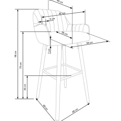 Garnero Arredamenti Sgabello alto imbottito stile scandinavo in velluto scuro rovere Nate Verde New