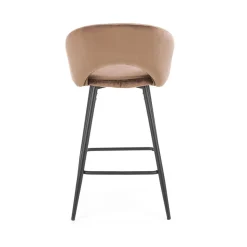 Garnero Arredamenti Sgabello alto moderno da bar in velluto nero Fober Beige Best