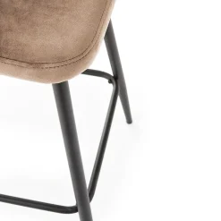 Garnero Arredamenti Sgabello alto moderno da bar in velluto nero Fober Beige Best