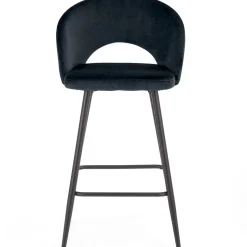 Garnero Arredamenti Sgabello alto moderno da bar in velluto Fober Nero