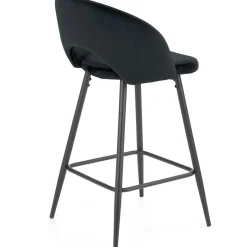 Garnero Arredamenti Sgabello alto moderno da bar in velluto Fober Nero