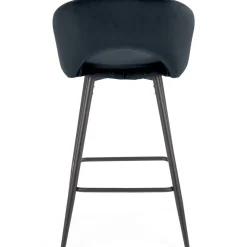 Garnero Arredamenti Sgabello alto moderno da bar in velluto Fober Nero