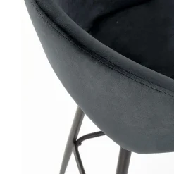 Garnero Arredamenti Sgabello alto moderno da bar in velluto Fober Nero