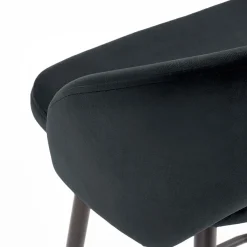 Garnero Arredamenti Sgabello alto moderno da bar in velluto Fober Nero