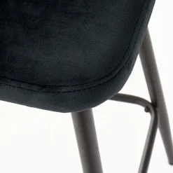 Garnero Arredamenti Sgabello alto moderno da bar in velluto Fober Nero