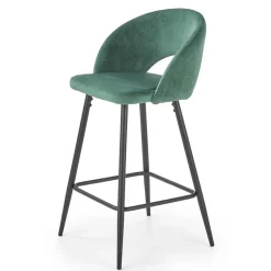 Garnero Arredamenti Sgabello alto moderno da bar in velluto nero Fober Verde Online