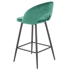 Garnero Arredamenti Sgabello alto moderno da bar in velluto nero Fober Verde Online