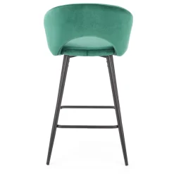 Garnero Arredamenti Sgabello alto moderno da bar in velluto nero Fober Verde Online