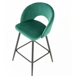 Garnero Arredamenti Sgabello alto moderno da bar in velluto nero Fober Verde Online