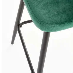 Garnero Arredamenti Sgabello alto moderno da bar in velluto nero Fober Verde Online