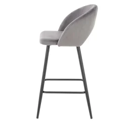 Garnero Arredamenti Sgabello alto moderno da bar in velluto nero Fober Grigio Online