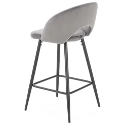 Garnero Arredamenti Sgabello alto moderno da bar in velluto nero Fober Grigio Online