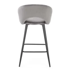 Garnero Arredamenti Sgabello alto moderno da bar in velluto nero Fober Grigio Online