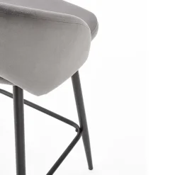 Garnero Arredamenti Sgabello alto moderno da bar in velluto nero Fober Grigio Online