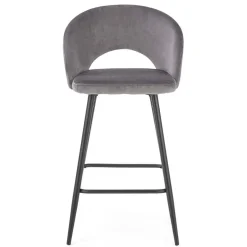 Garnero Arredamenti Sgabello alto moderno da bar in velluto nero Fober Grigio Online
