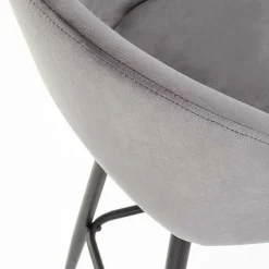 Garnero Arredamenti Sgabello alto moderno da bar in velluto nero Fober Grigio Online